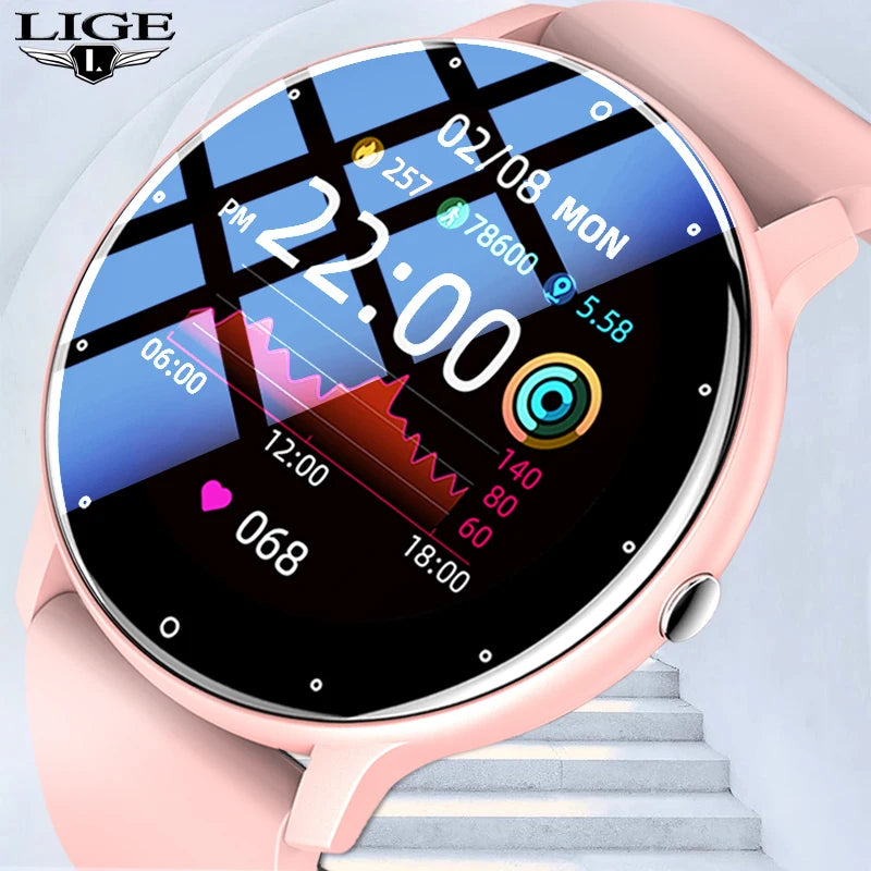 LIGE 2026 New Smart Watch Women Full Touch Screen Sport Fitness Watches IP67 Waterproof Bluetooth For Android ios smartwatch Men