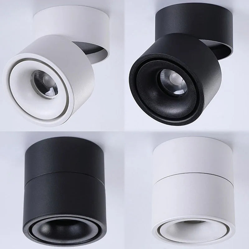 Foldable COB LED Surface Mounted Downlights Dimmable Ceiling Lamps 15W/18W/42W Nordic Spot Lights for Livingroom Foyer Bedroom