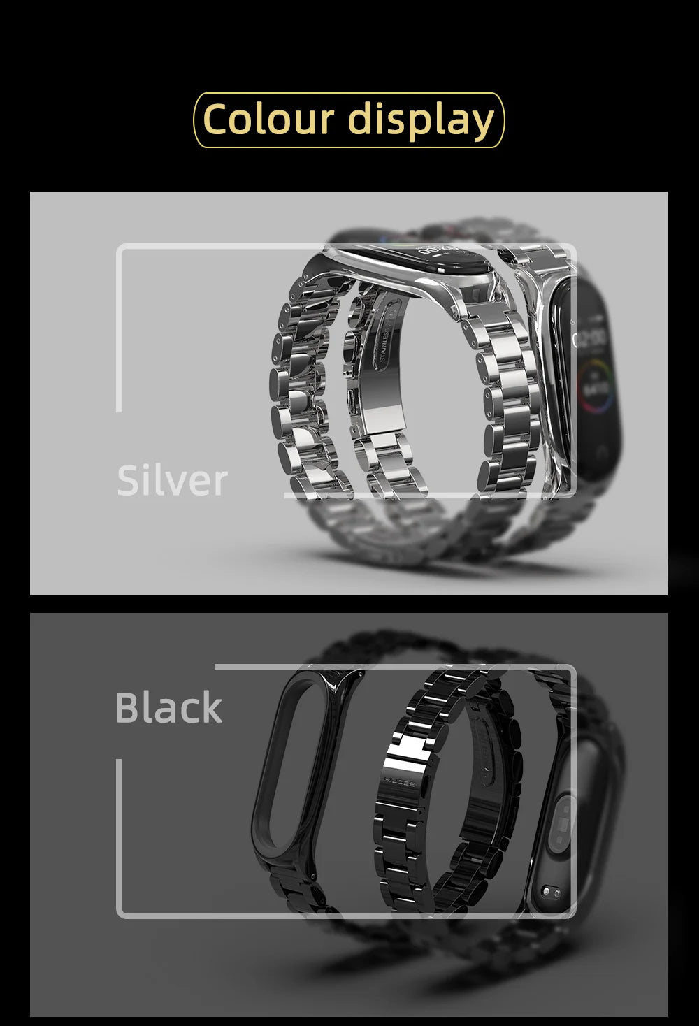 Metal Strap for Mi Band 10 9 8 7 6 5 Stainless Bracelet for Xiao mi Mi Band 9 Strap for Mi Band 8 Mi Band 7 Wristband