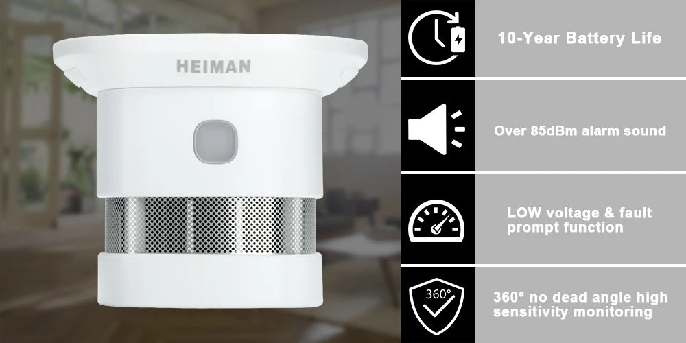 HEIMAN independent fire alarm smoke detector home high sensitivity safety protection system Wireless sensor mini Portable
