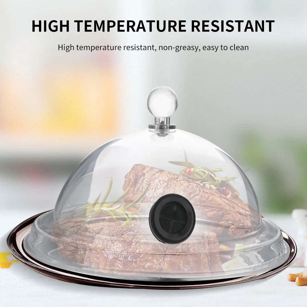 Molecular Cuisine Smoke Hood Food Grade Lid Dome Cover For Smoker Gun Accessory Smoke Infuser Cake Steak Cover Kitchen Food Dish