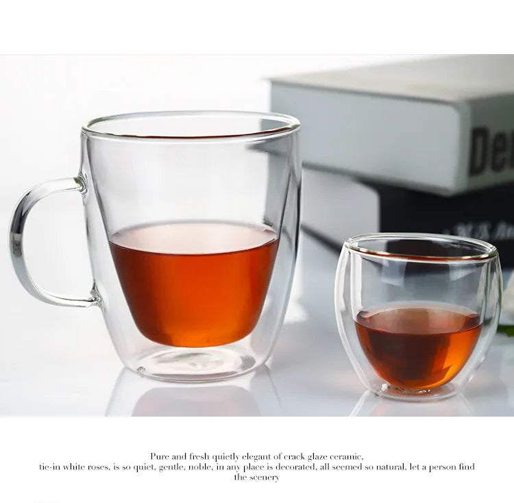 Whiskey Tasting Glass Set of 2, Double Walled Snifter, Clear Glass for Parties Bars and Home Gatherings, Dishwasher Safe