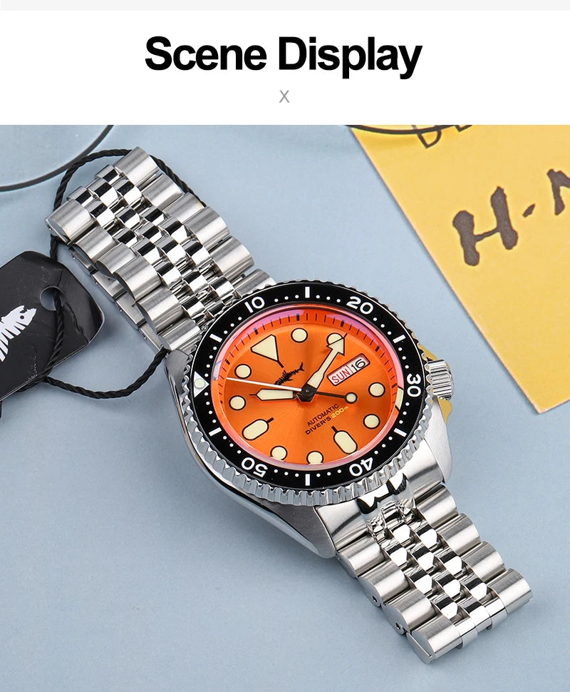 Heimdallr SKX007 NH36 Automatic Mechanical Date/Week Display Ceramic Bezel Sapphire Glass 200m Waterproof 41mm Dive Watch
