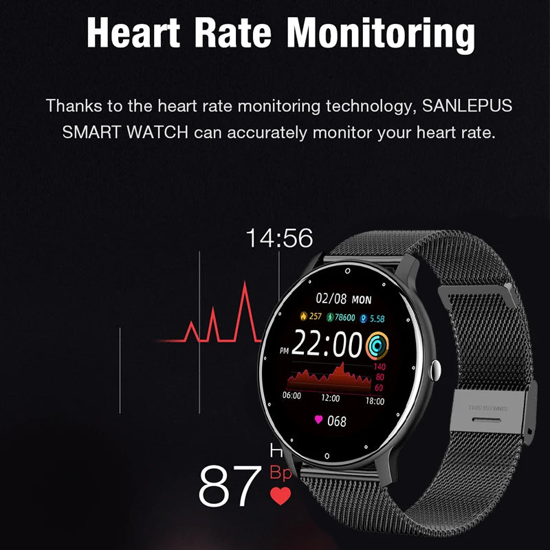 LIGE 2026 Smart watch Ladies Full touch Screen Sports Fitness watch IP67 waterproof Bluetooth For Android iOS Smart watch Female