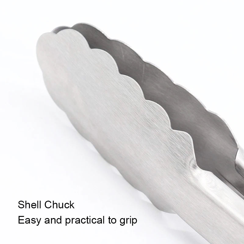 9/12/16 Inch Long Bbq Tongs Non-Slip Handle Stainless Steel Fried Barbecue Clip Salad Bread Clamp Kitchen Tools Meat Food Clip