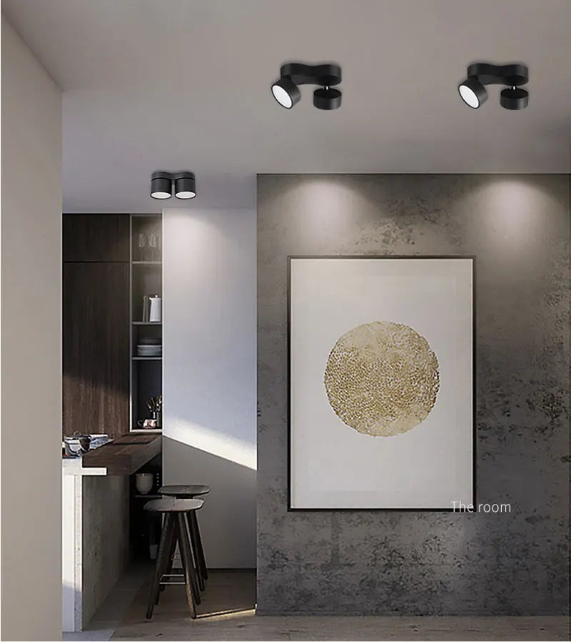 Foldable COB LED Surface Mounted Downlights Dimmable Ceiling Lamps 15W/18W/42W Nordic Spot Lights for Livingroom Foyer Bedroom