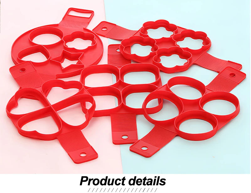 Egg Pancake Ring Nonstick Pancake Maker Mold Silicone Egg Cooker Fried Egg Shaper Omelet Moulds for Kitchen Baking Accessories