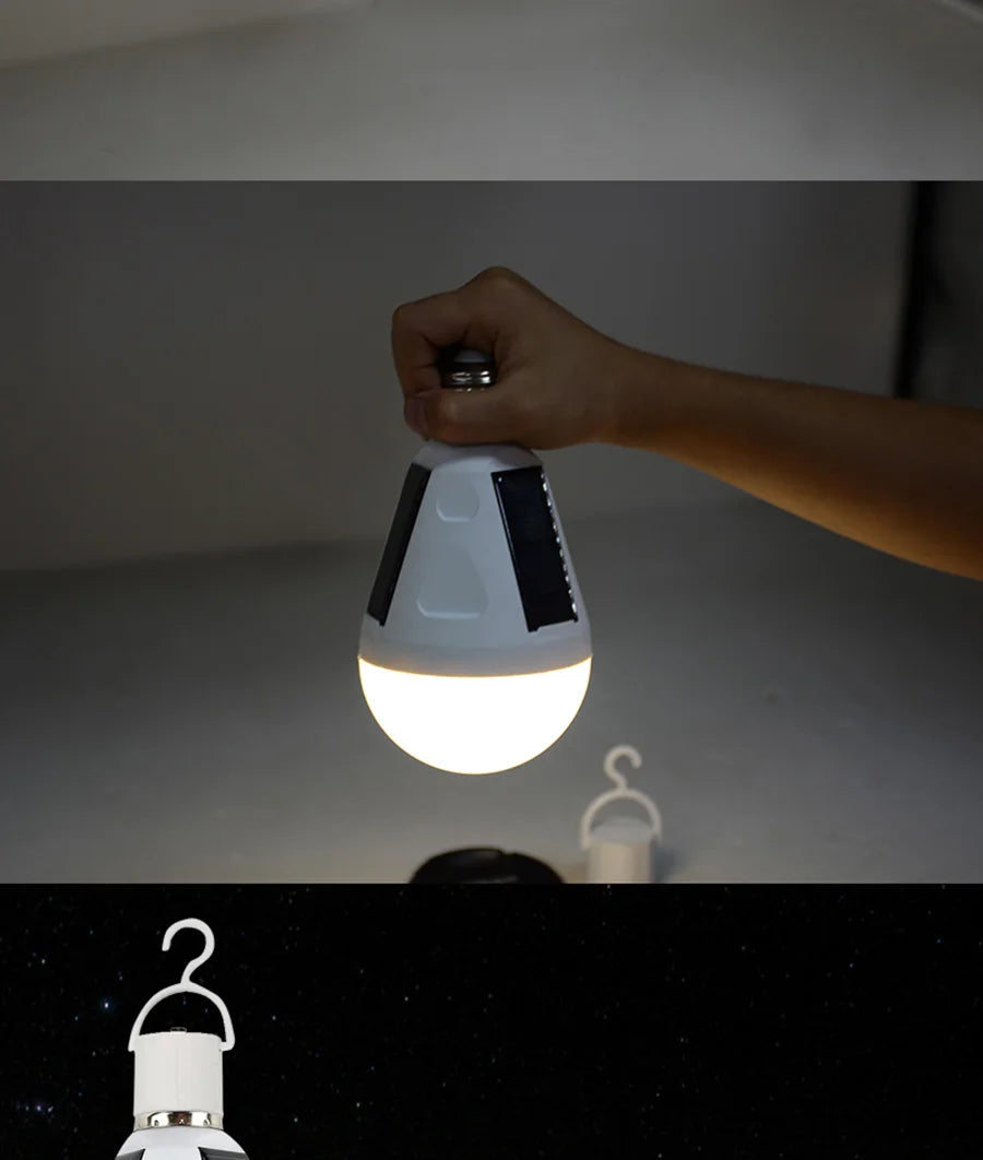 E27 Rechargeable LED Solar Bulb Lamp 7W 12W 85V-265V Outdoor Emergency Solar Powered Bulb Travel Fishing Camping Light Tent lamp