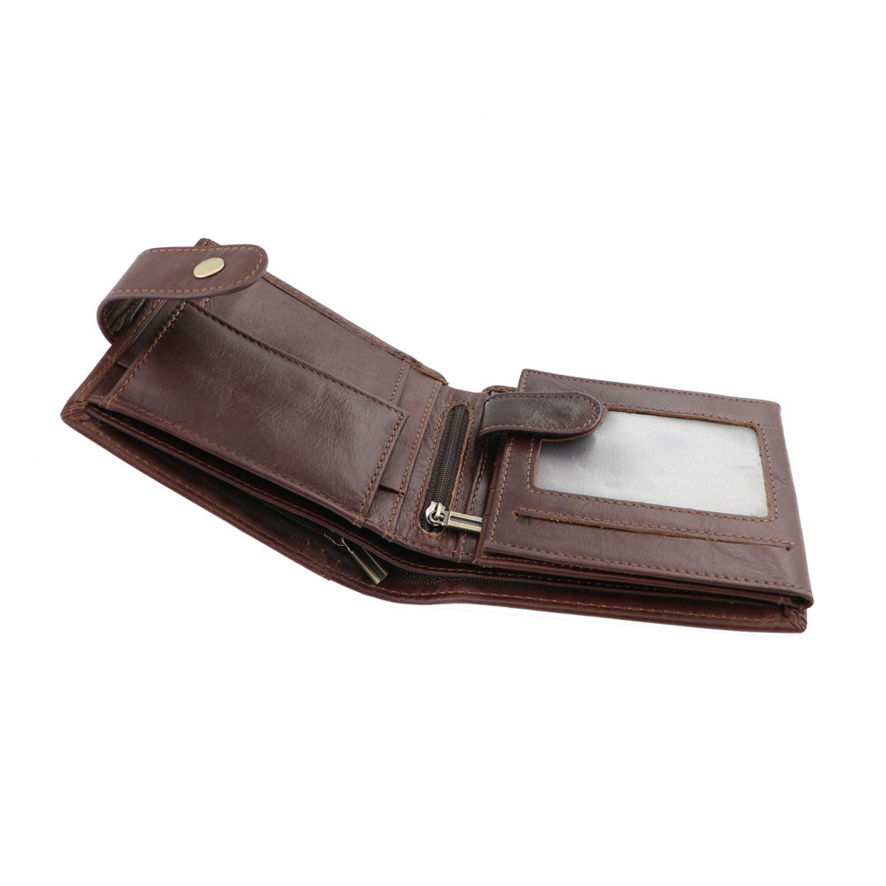 Men's Wallet Rfid Vintage Genuine Leather Wallets for Men Credit Card Holder Purse Money Bag Wallet Man