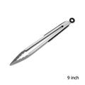 9/12/16 Inch Long Bbq Tongs Non-Slip Handle Stainless Steel Fried Barbecue Clip Salad Bread Clamp Kitchen Tools Meat Food Clip