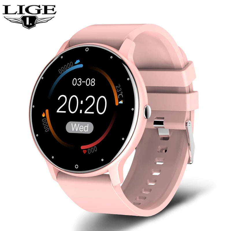 LIGE 2026 Smart watch Ladies Full touch Screen Sports Fitness watch IP67 waterproof Bluetooth For Android iOS Smart watch Female