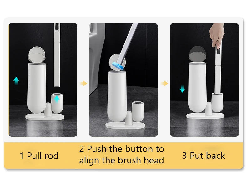 XiaoGui Disposable Toilet Brush Set Bathroom Accessories Brush No Closed-End Houseware Disposable Replacement