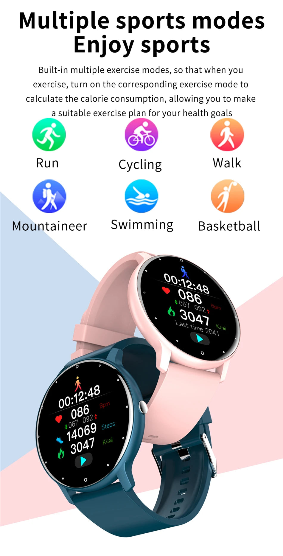LIGE 2026 Smart watch Ladies Full touch Screen Sports Fitness watch IP67 waterproof Bluetooth For Android iOS Smart watch Female