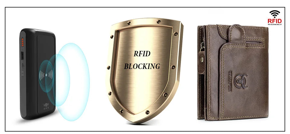 BULLCAPTAIN 100% Genuine Leather Men's Rfid Wallet Multifunctional Storage Bag Coin Purse Wallet Card Case