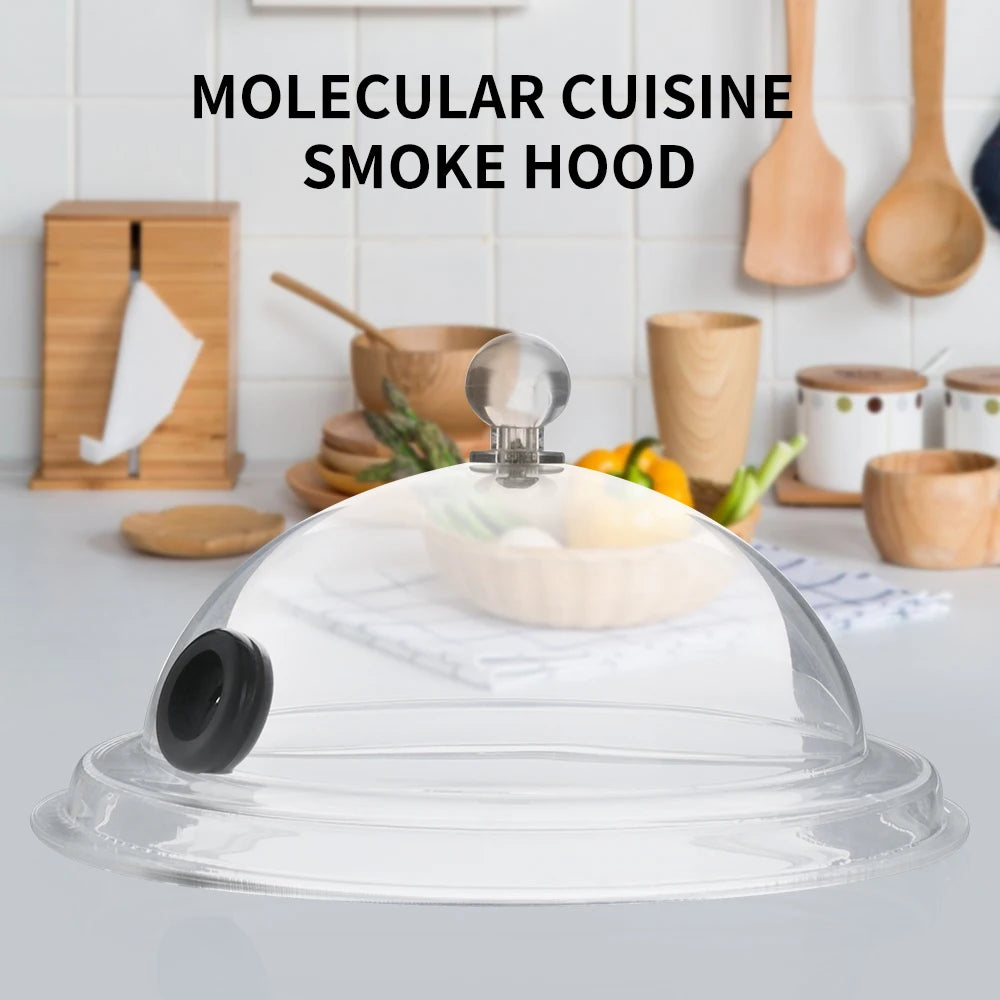 Molecular Cuisine Smoke Hood Food Grade Lid Dome Cover For Smoker Gun Accessory Smoke Infuser Cake Steak Cover Kitchen Food Dish