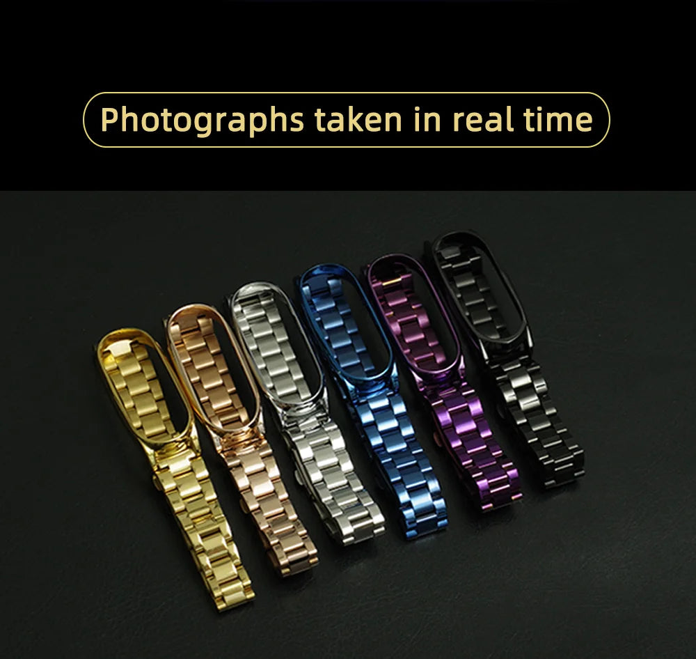 Metal Strap for Mi Band 10 9 8 7 6 5 Stainless Bracelet for Xiao mi Mi Band 9 Strap for Mi Band 8 Mi Band 7 Wristband