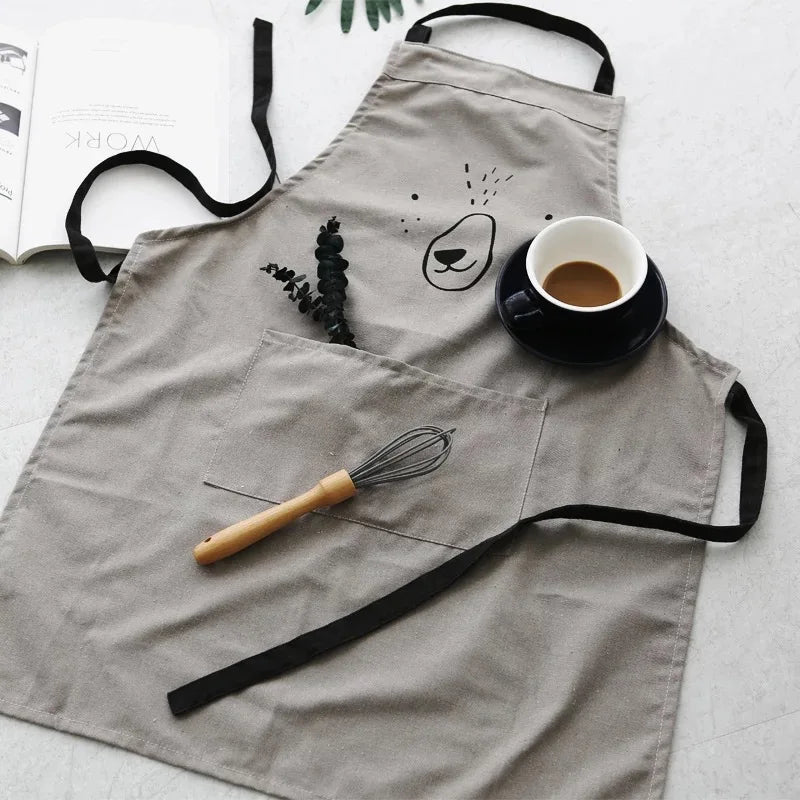Cartoon Bear Kids Adult Aprons Woman kitchen apron BBQ Bib Baking Parent Child Painting Interest class Apron Home Cleaning Tools
