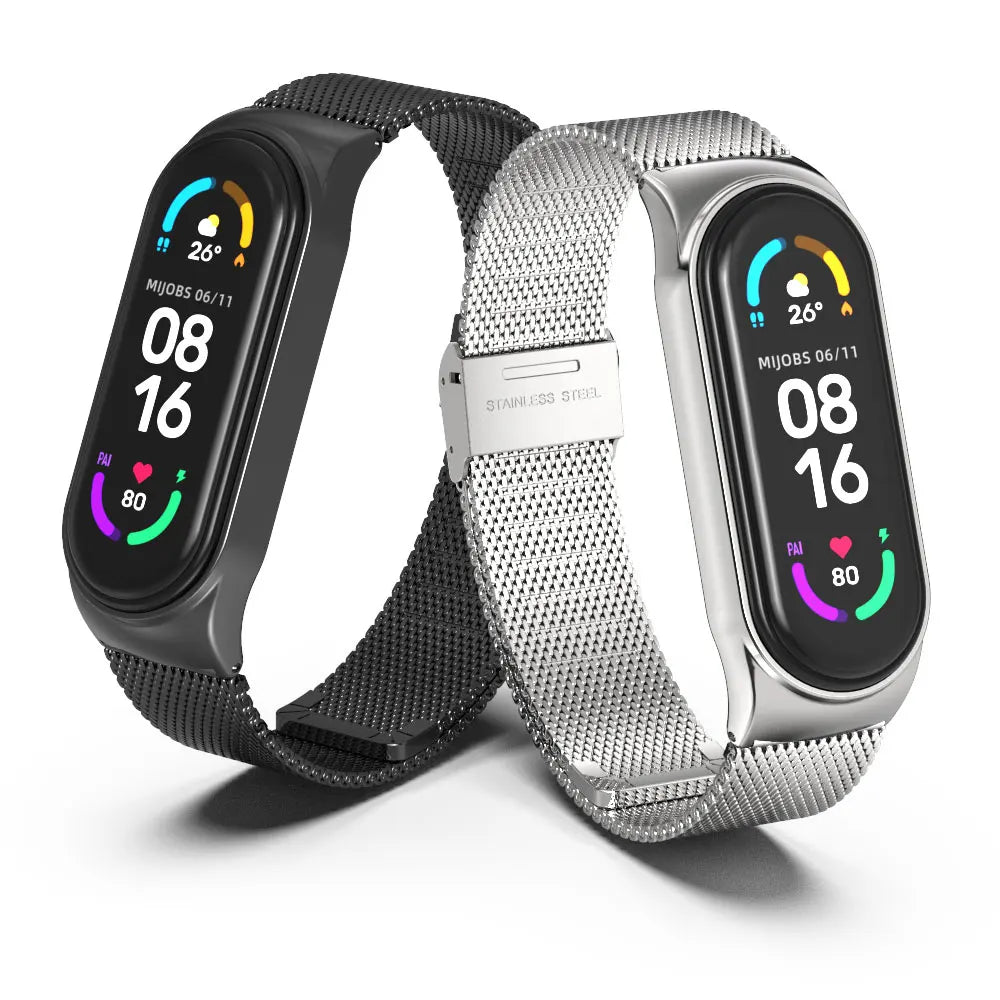 Metal Strap for Mi Band 10 9 8 7 6 5 Stainless Bracelet for Xiao mi Mi Band 9 Strap for Mi Band 8 Mi Band 7 Wristband