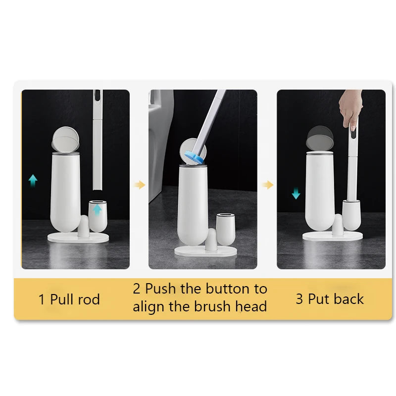 XiaoGui Disposable Toilet Brush Set Bathroom Accessories Brush No Closed-End Houseware Disposable Replacement