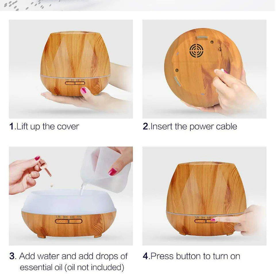 Remote Control Humidifier Essential Oil Diffuser With 7 Color LED Humidificador 300ml 500ml Ultrasonic Aroma Diffuser For Home