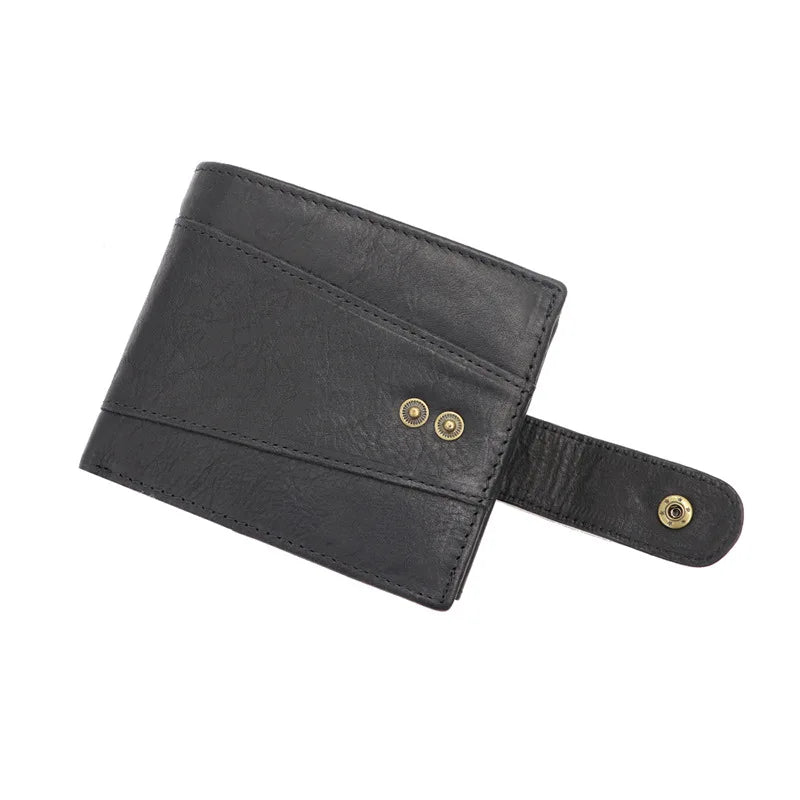 Men's Wallet Rfid Vintage Genuine Leather Wallets for Men Credit Card Holder Purse Money Bag Wallet Man