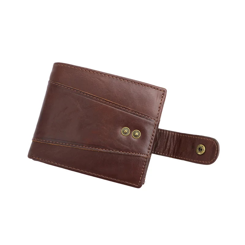 Men's Wallet Rfid Vintage Genuine Leather Wallets for Men Credit Card Holder Purse Money Bag Wallet Man