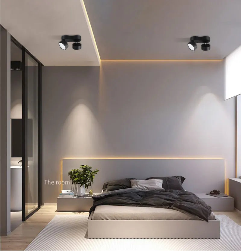 Foldable COB LED Surface Mounted Downlights Dimmable Ceiling Lamps 15W/18W/42W Nordic Spot Lights for Livingroom Foyer Bedroom