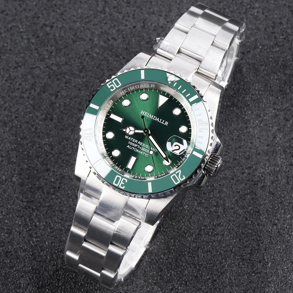 HEIMDALLR Sharkey NH35 Men's Automatic Watches Diver Watch 300m Waterproof Mechanical Watches With Calendar 3C Luminous Dial