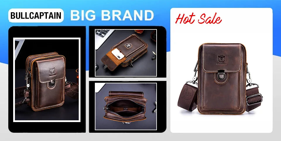 BULLCAPTAIN 100% Genuine Leather Men's Rfid Wallet Multifunctional Storage Bag Coin Purse Wallet Card Case