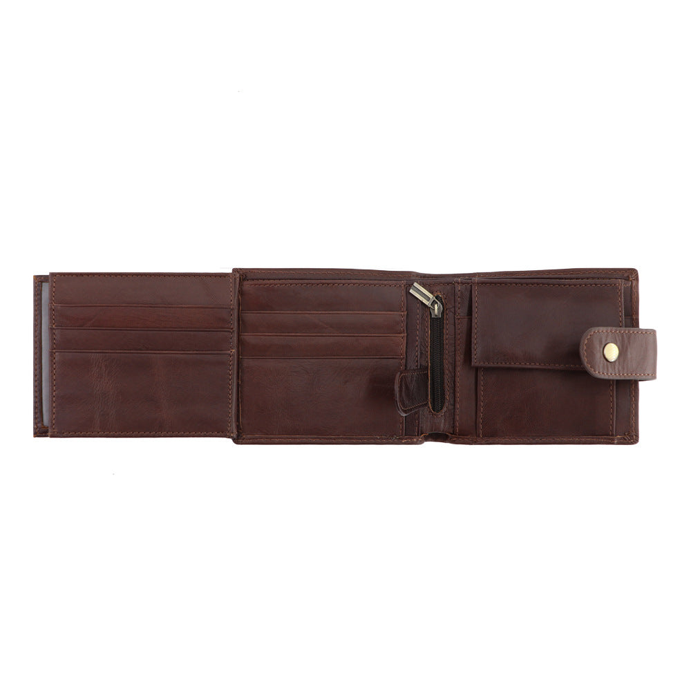 Men's Wallet Rfid Vintage Genuine Leather Wallets for Men Credit Card Holder Purse Money Bag Wallet Man