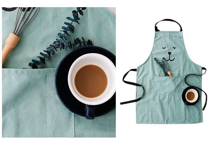 Cartoon Bear Kids Adult Aprons Woman kitchen apron BBQ Bib Baking Parent Child Painting Interest class Apron Home Cleaning Tools