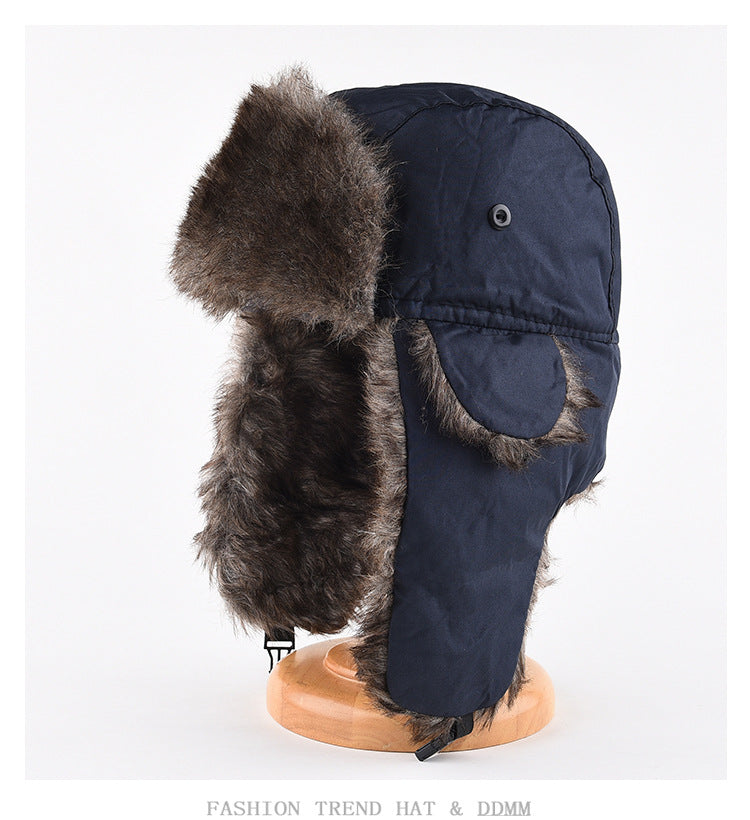 Men's Winter Trapper Aviator Trooper Earflap Warm Russian Waterproof Ski Hat Bomber Cap Russian Warm Ear Protectors Hats