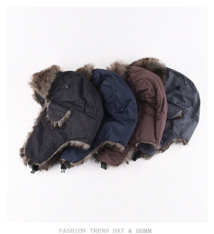 Men's Winter Trapper Aviator Trooper Earflap Warm Russian Waterproof Ski Hat Bomber Cap Russian Warm Ear Protectors Hats