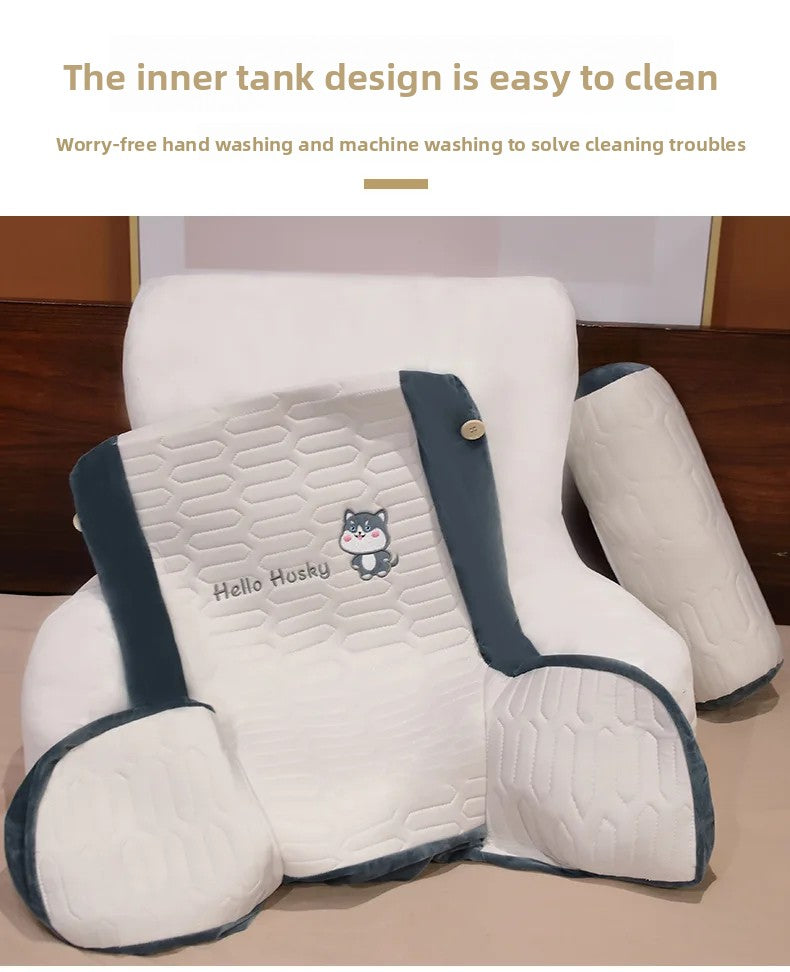 Summer Ice Shreds Pillow Panda Increase in Height Lumbar Support Detachable Washable Cushion Student Dormitories Bed Backrest