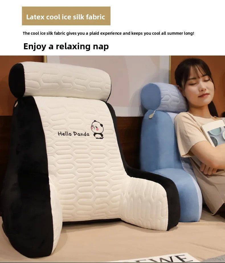 Summer Ice Shreds Pillow Panda Increase in Height Lumbar Support Detachable Washable Cushion Student Dormitories Bed Backrest