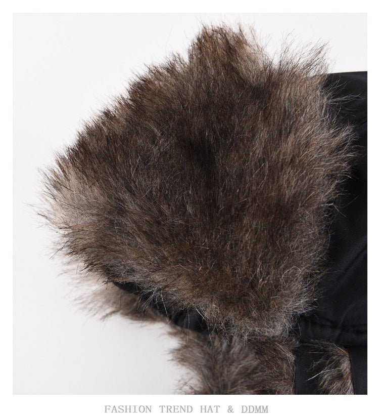 Men's Winter Trapper Aviator Trooper Earflap Warm Russian Waterproof Ski Hat Bomber Cap Russian Warm Ear Protectors Hats