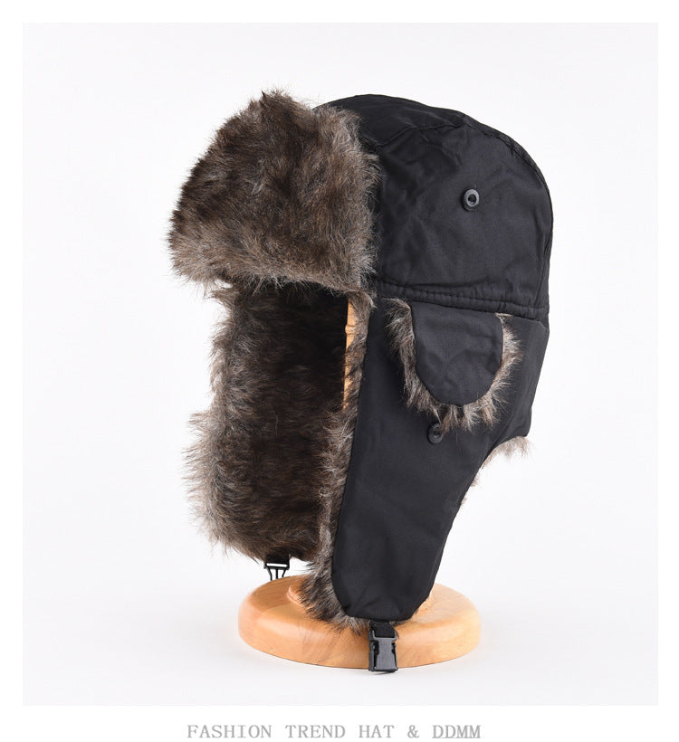 Men's Winter Trapper Aviator Trooper Earflap Warm Russian Waterproof Ski Hat Bomber Cap Russian Warm Ear Protectors Hats