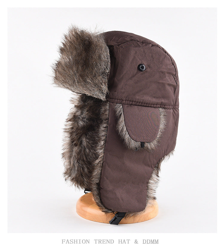 Men's Winter Trapper Aviator Trooper Earflap Warm Russian Waterproof Ski Hat Bomber Cap Russian Warm Ear Protectors Hats