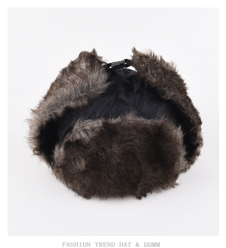 Men's Winter Trapper Aviator Trooper Earflap Warm Russian Waterproof Ski Hat Bomber Cap Russian Warm Ear Protectors Hats