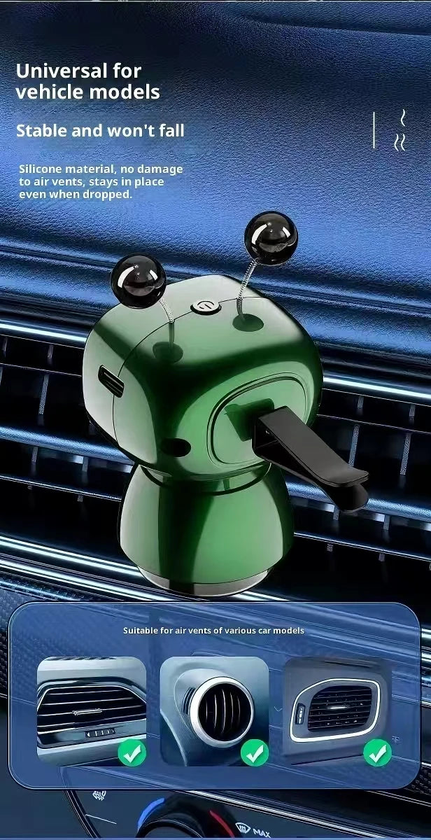 Smart Robot Car Air Vent Perfume Clip Auto On/Off with Car Start New Spring Summer Style Long Lasting Fragrance Odor Eliminator