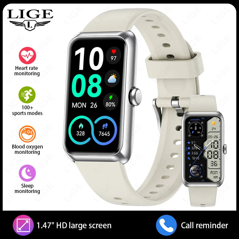 2025 New Smartwatch 1.47-inch Blood Oxygen Heart Rate Sleep Health Monitoring Information Push Multi Sports Band Watch Bracelet