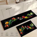Kitchen Tableware Pattern Absorbent Doormat Non-Slip Entrance Rug with Washable Floor Carpet Durable Home Decor High Quality Mat