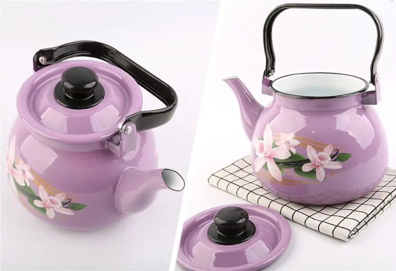 3.5L Large Capacity Porcelain Enameled Tea Pot Perfect for Home or Restaurant Use Tea Kettle Practical and Beautiful