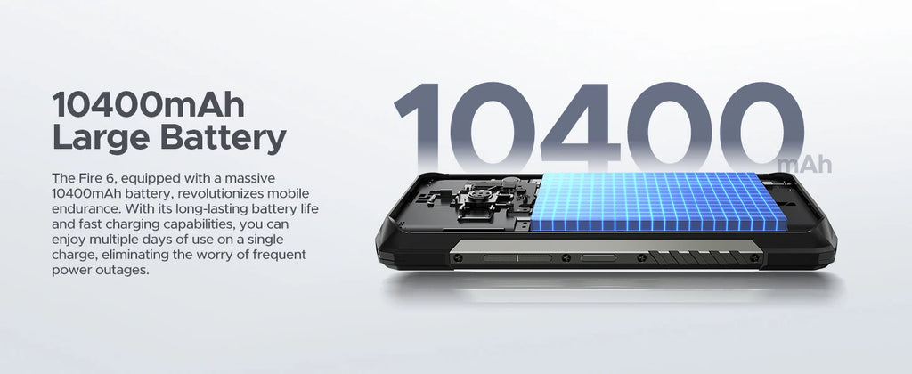 DOOGEE Fire 6 Rugged Phone Thermal Imaging 10400mAh Large Battery 6.56" 16GB(6+10) 256GB 50MP AI Main Camera Mobile Phone