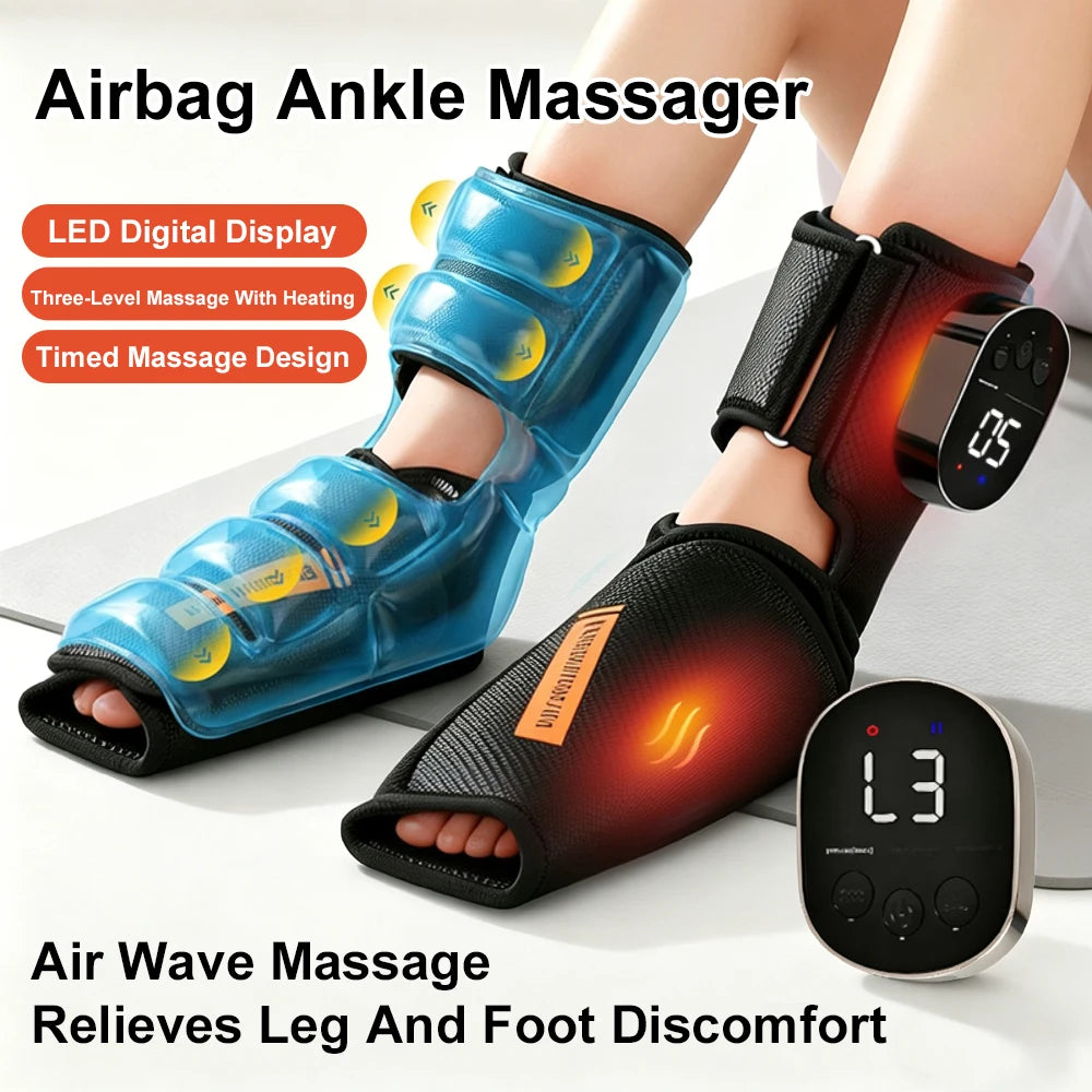 Electric Airbag Compression Foot Massager Airbag Kneading Foot Massage Vibration Warm Massage Feet Deep Relax Foot Ankle Brace