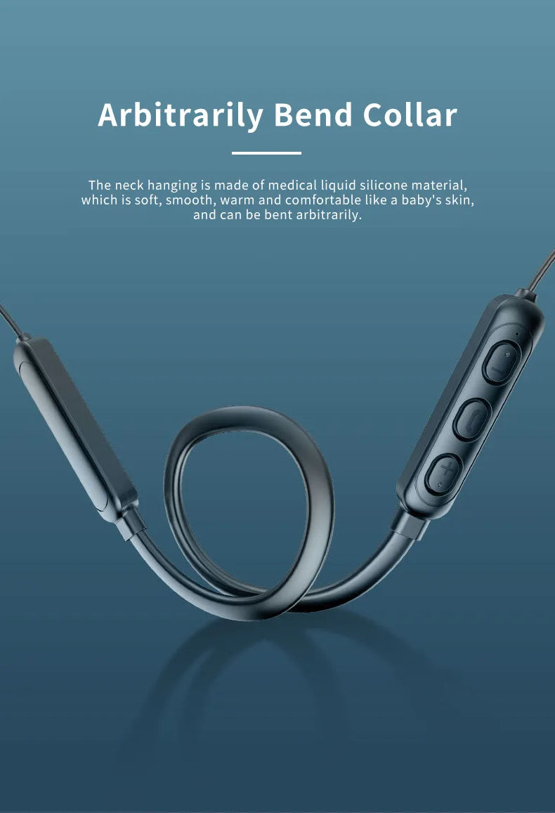 Wireless 9D Bluetooth Headset Neck Hanging Stereo Noise Reduction Universal 5.0 In Ear Sports Headset Microphone For Smart Phone