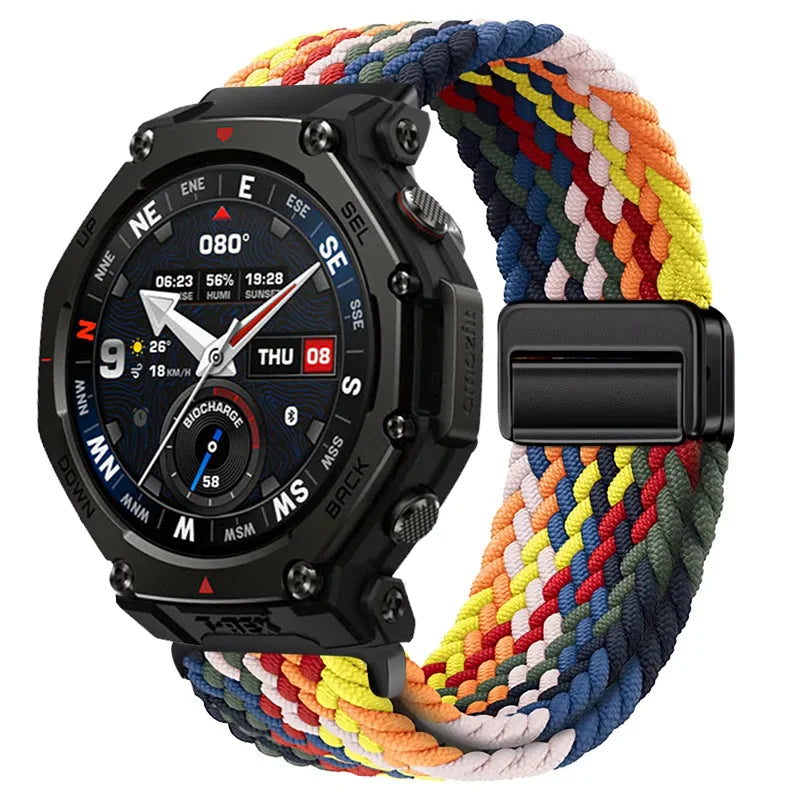 20mm 22mm Nylon Strap for Amazfit T-Rex3 Pro 48/44mm Helio Balance 2 Magnetic Buckle Bracelet Amazfit Active 2 Bip 6 5 Wristband