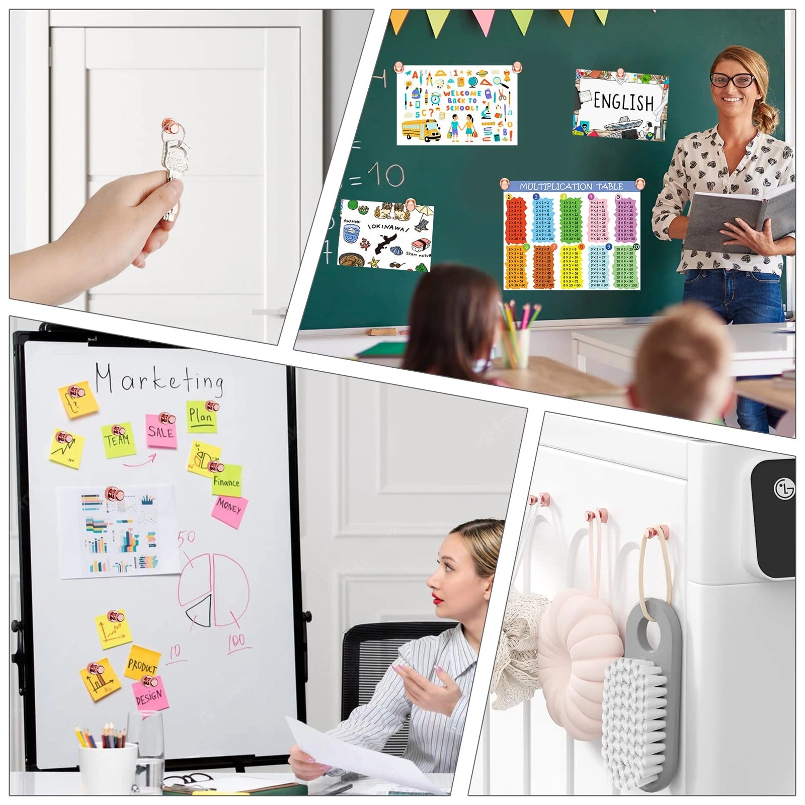 3/5/10/12pcs Super Strong Magnetic Push Pins Neodymium Magnet Refrigerator Kitchen Whiteboard Durable Magnetic Thumb Tacks Sucke