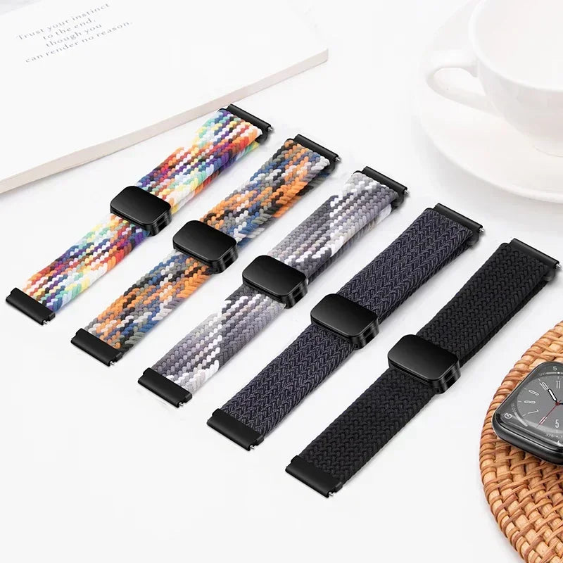 20mm 22mm Nylon Strap for Amazfit T-Rex3 Pro 48/44mm Helio Balance 2 Magnetic Buckle Bracelet Amazfit Active 2 Bip 6 5 Wristband