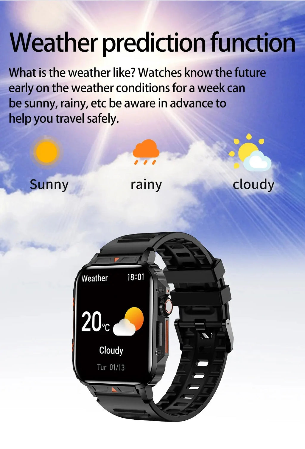 2025 New Rugged Military Sports Smart Watch 1.95 inch 300mAH Bluetooth Fitness Tracker reloj hombre Smarthwhatch For Android IOS